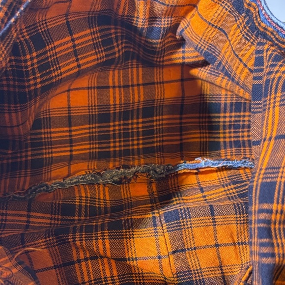 Plaid and Denim Women's Crop Top - Picture 4 of 7